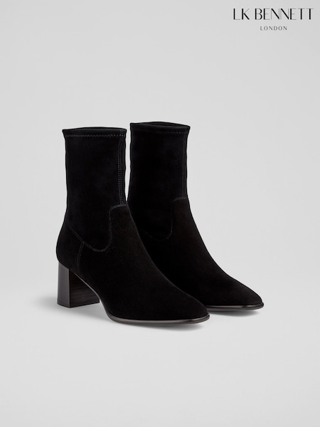 LK Bennett Harp Block Heel Stretch Ankle Boots (AA8754) | €529