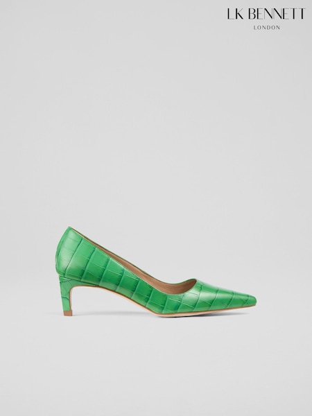 LK Bennett Green Ava Kitten Heel Courts (AA8756) | AED870