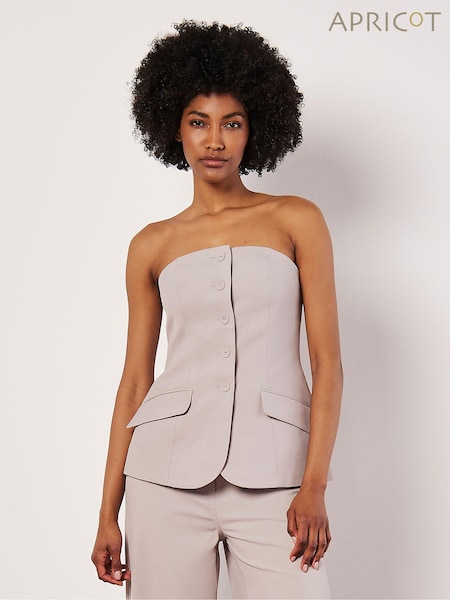 Apricot Grey Tailored Bandeau Waistcoat (AA8846) | €55