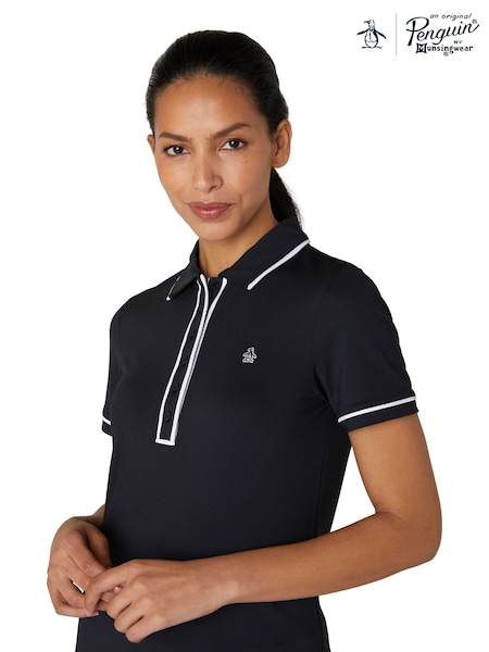 Original Penguin Golf Short Sleeve Black Polo Shirt (AA8855) | $127