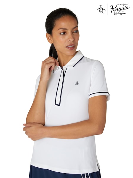 Original Penguin Golf Short Sleeve White Polo Shirt (AA8858) | $127