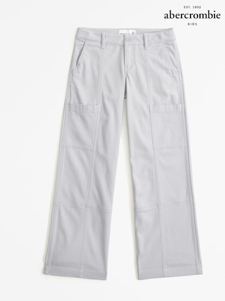 Abercrombie & Fitch Grey Wide Leg Cargo Trousers (AA8871) | 204 LEI - 212 LEI