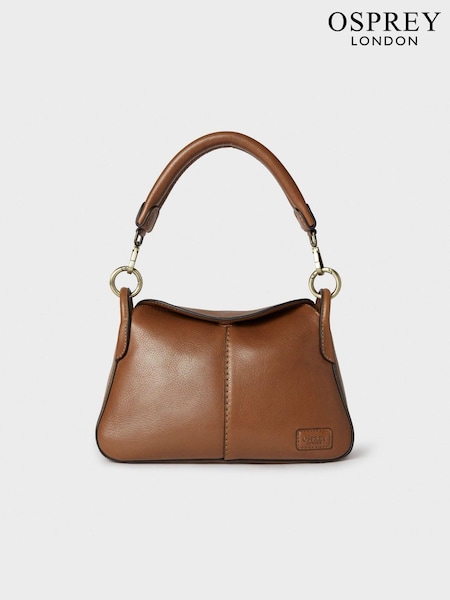 Maro - Geantă de umăr mică din piele Osprey London Oxford neagră (AA8903) | 1,825 LEI