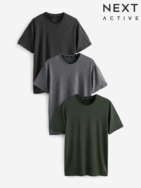 Khaki Green/Slate Grey/Black Active Gym Training T-Shirt (AA8916) | $67
