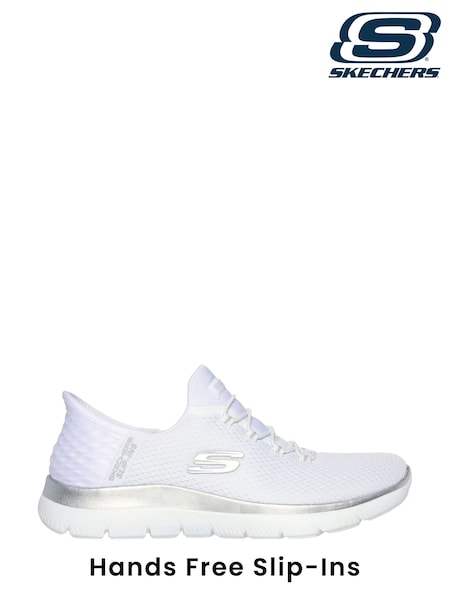 לבן - Skechers Wide Fit Slip-ins Summits Diamond Dream Trainers (AA8973) | ‏372‏₪
