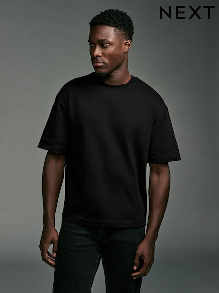 Black EDIT Cropped Fit Heavyweight 100% Cotton T-Shirt (AA9048) | €8