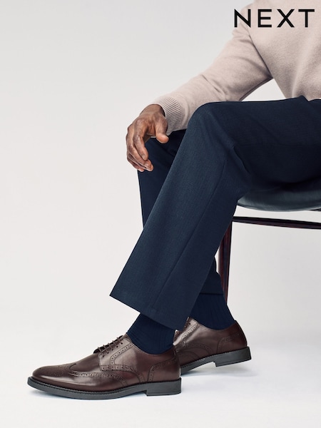 Brown Leather Brogue Shoes (AA9417) | €63