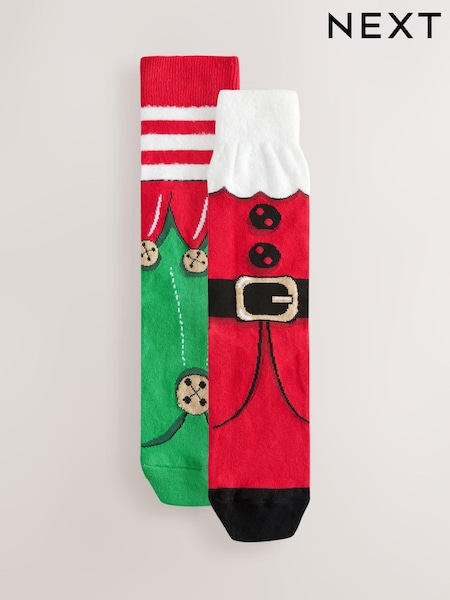 Red/Green Christmas Pattern Socks 2 Pack (AA9419) | €4.50