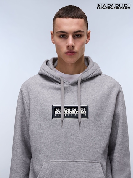 Napapijri Grey Box Logo Hoodie (AA9428) | R$ 790