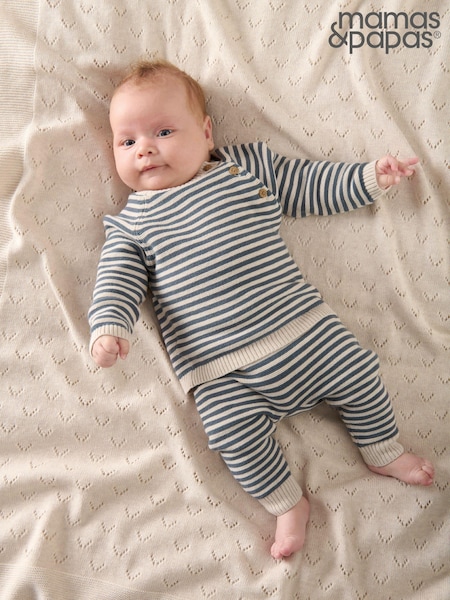 Mamas & Papas 100% Cotton Stripe Knit Jumper And Leggings Set (AA9445) | R$ 285