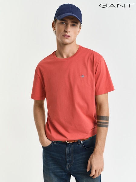 GANT Red Regular Fit Short Sleeve Sheild 100% Cotton T-Shirt (AA9543) | €53