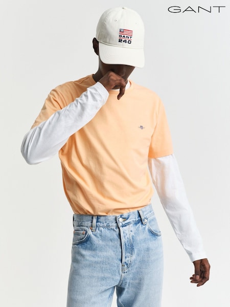 GANT Pale Orange 100% Cotton Shield Logo T-Shirt (AA9544) | €51