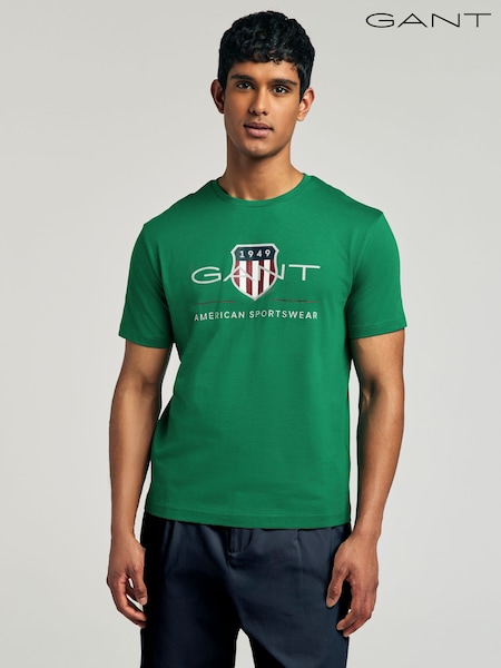 GANT Green Regular Fit Short Sleeve Archive Shield T-Shirt (AA9545) | R$ 445
