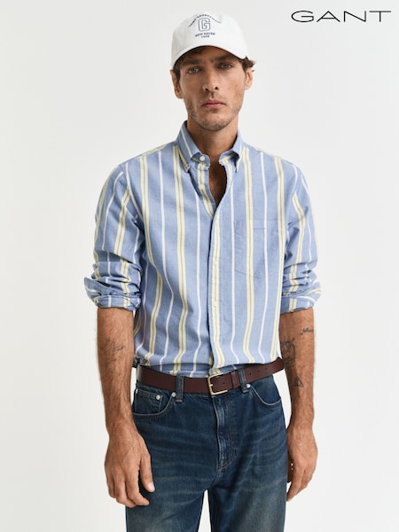 GANT Blue 100% Cotton Regular Fit Oxford Archived Striped Shirt (AA9575) | R$ 985
