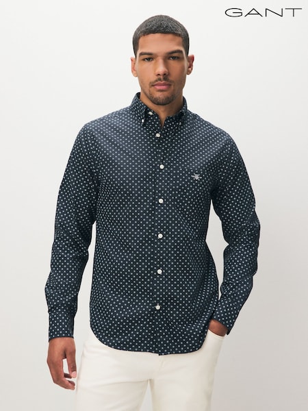 Marineblau - GANT Micro Print Cotton Shirt (AA9577) | 153 €