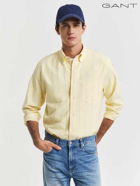GANT Yellow Relaxed Heritage Oxford 100% Cotton Stripped Shirt (AA9581) | R$ 1,380