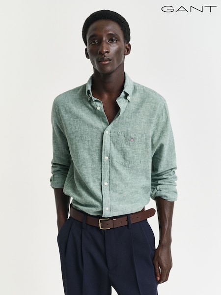 GANT Green Regular Fit 100% Cotton Linen Shirt (AA9589) | R$ 985