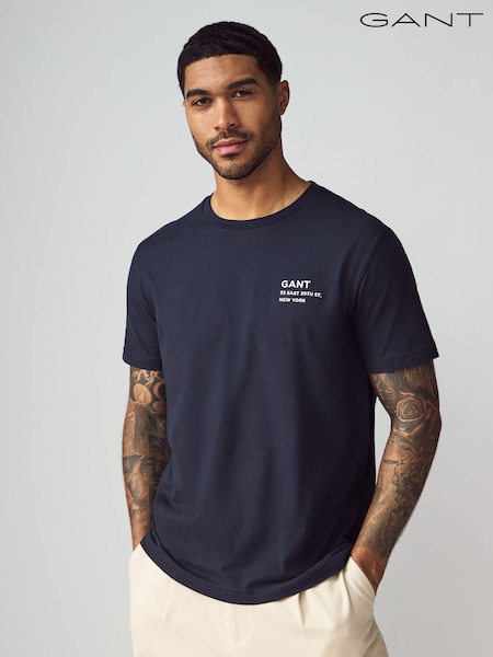 Marineblau - GANT 100% Cotton T-Shirt (AA9597) | 61 €