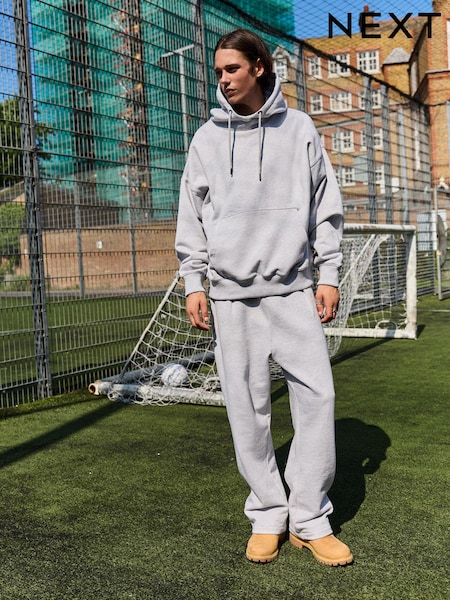 Grey Heavyweight 100% Cotton Joggers (AA9638) | AED70