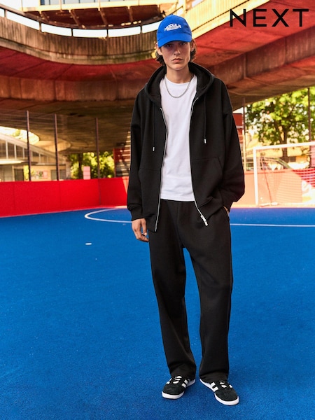 Black Heavyweight 100% Cotton Joggers (AA9639) | AED70
