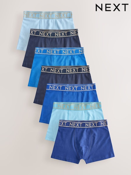 Blau mit goldfarbenem Bund - Trunks 7 Pack (2-16yrs) (AA9666) | 27 € - 34 €