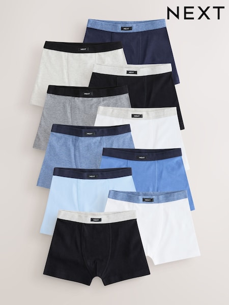 أزرق/رمادي - Soft Waistband Trunks 10 Pack (2-16yrs) (AA9680) | ‏14 ر.ع.‏ - ‏16 ر.ع.‏
