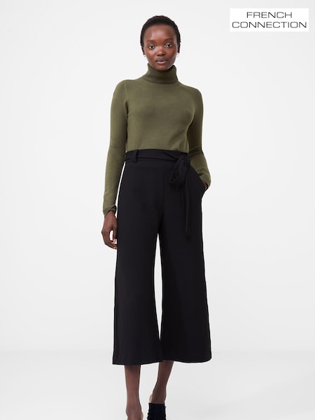 French Connection Black Whisper Belted Culottes (AA9688) | ₪327