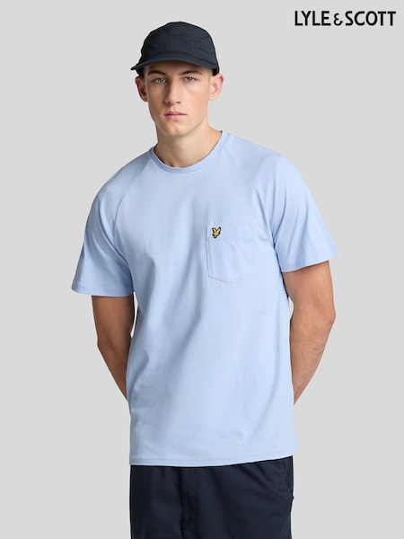 Lyle & Scott Blue Linen Blend Raglan T-Shirt (AA9709) | 198 QAR