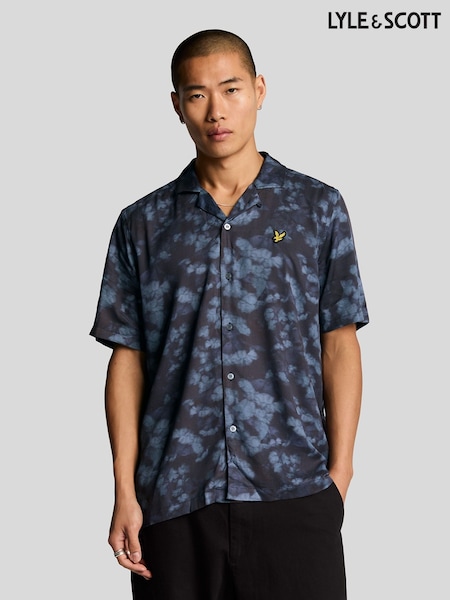 Lyle & Scott Blue Digital Floral Print Resort Shirt (AA9710) | €86