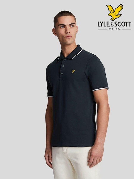 Lyle & Scott Blue Tipped Polo Shirt (AA9722) | 272 QAR