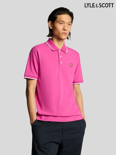 Lyle & Scott Dark Pink Tipped Polo Shirt (AA9736) | €73