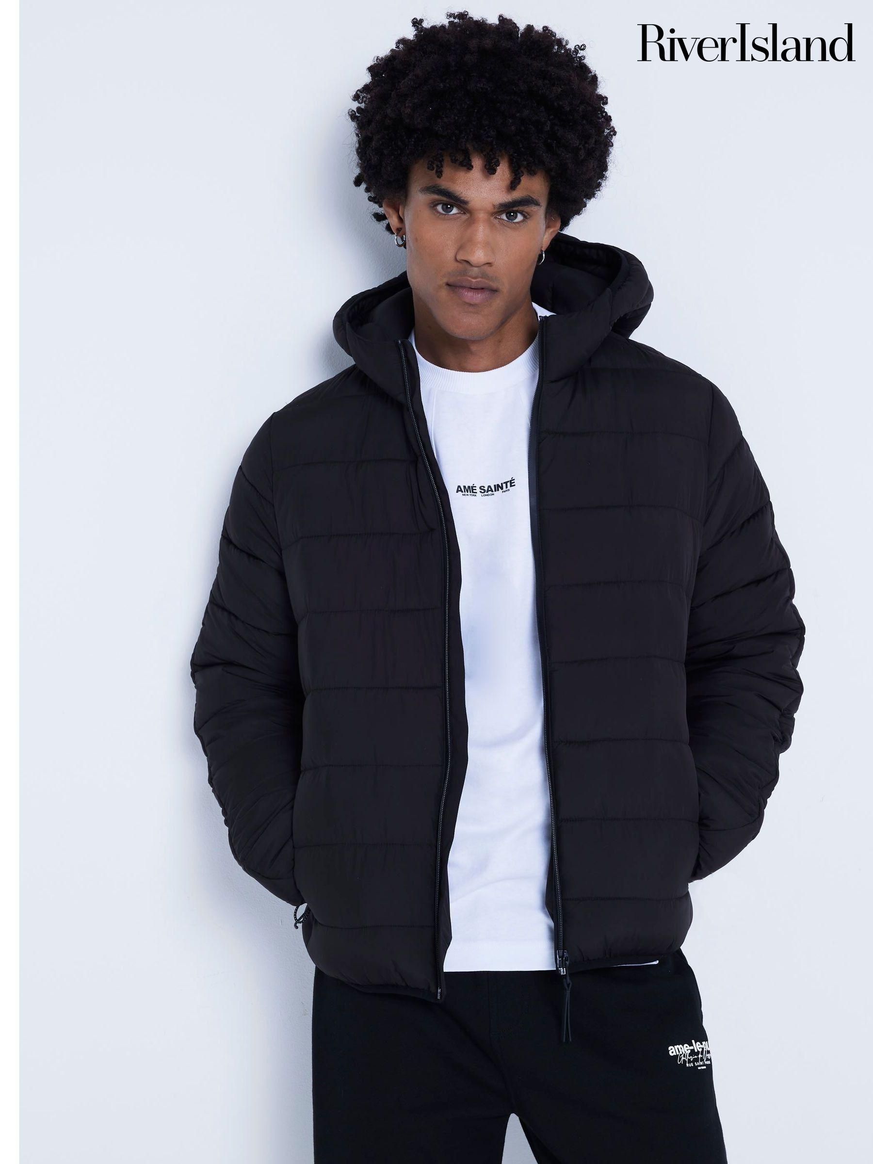 Men s River Island Black Puffer Casual Coatsandjackets Next Luxembourg