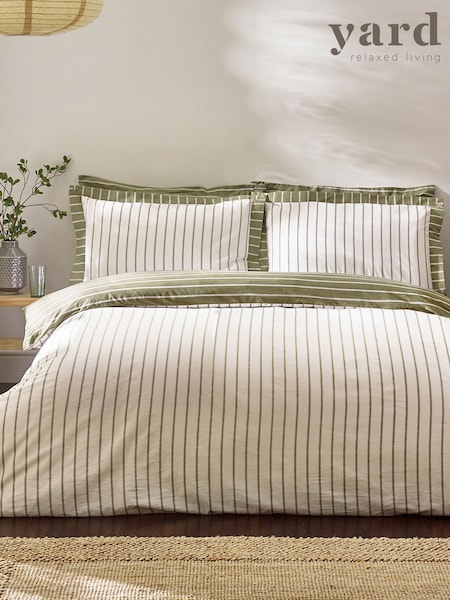 Yard Moss Helmsley Stripe 100% Cotton Duvet Set (AA9954) | $45 - $82