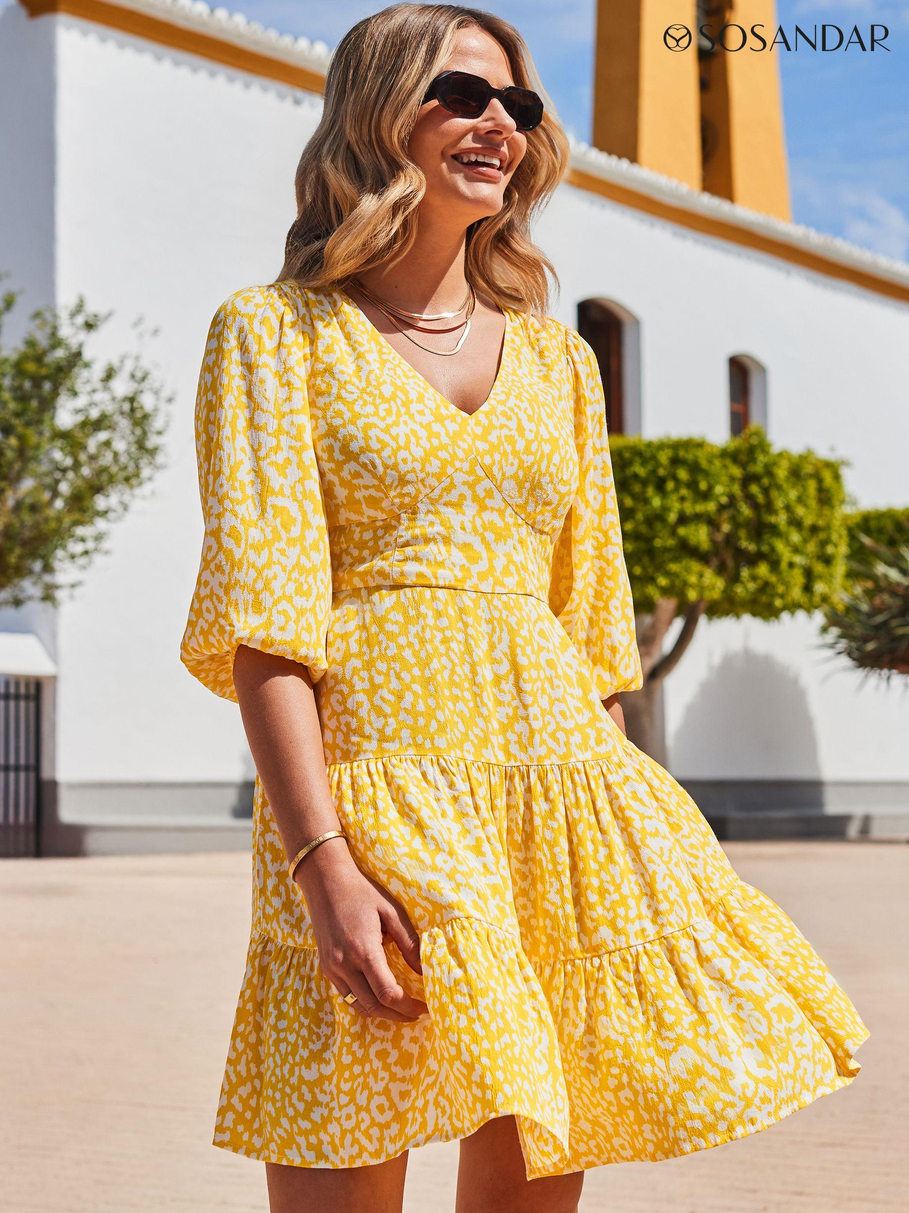 Yellow midi dress hot sale