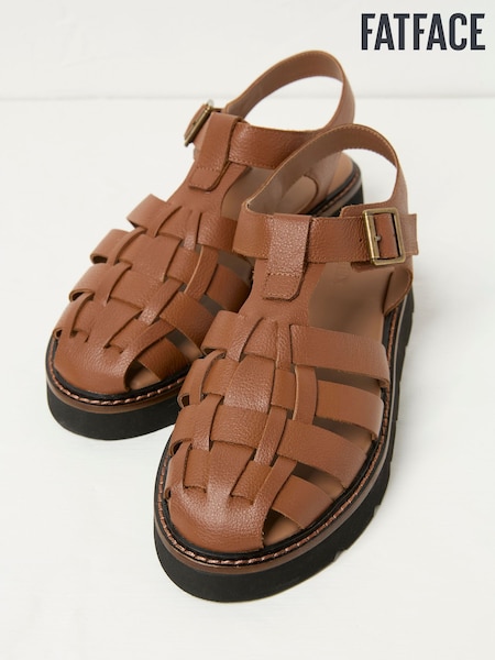 FatFace Cali Tan Brown Cage Sandal (AB1067) | AED381