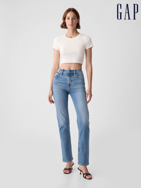 Gap Medium Wash Blue High Waisted 90s Straight Jeans (AB1093) | €66