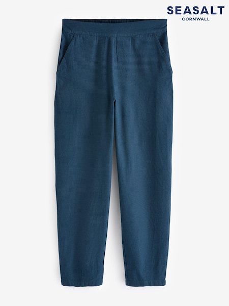 Seasalt Cornwall Blue Vow Cave Tapered 100% Cotton Trousers (AB1201) | €43
