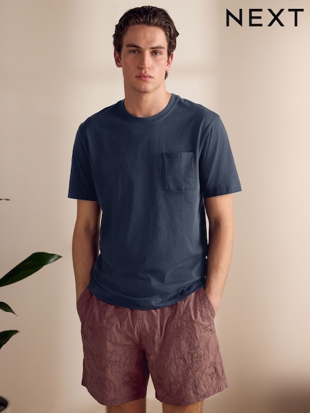 بني مائل للأحمر - Embroidered Woven 100% Cotton Short Pyjamas Set (AB1231) | ‏148 ر.ق.