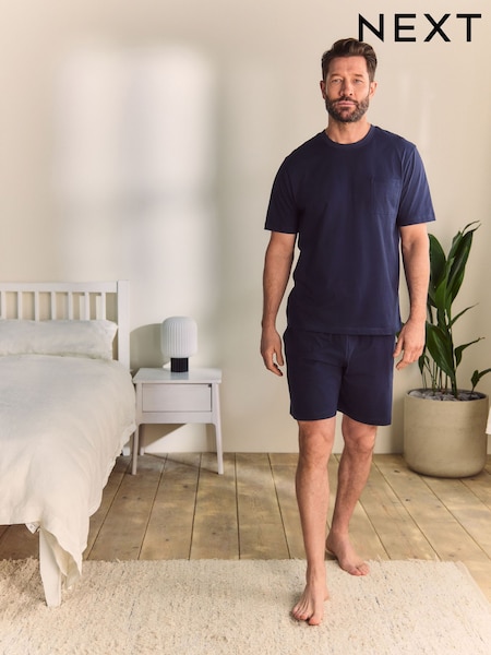 Navy Blue Jersey Pyjamas Shorts Set (AB1287) | €27