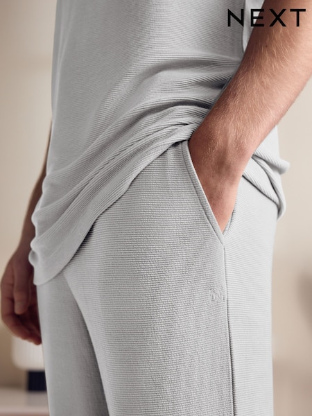 رمادي فاتح - Textured TENCEL™ Modal Pyjamas Set (AB1416) | ‏188 ر.ق.