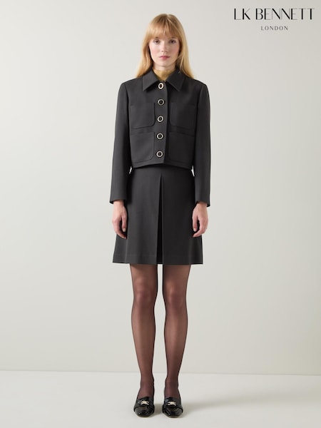LK Bennett Black Halina Jacket With Gold Buttons (AB1503) | €428