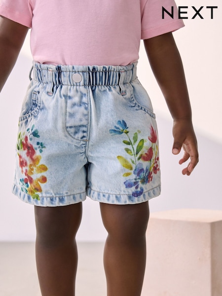 Denim Flower Printed 100% Cotton Shorts (3mths-7yrs) (AB1573) | €19 - €22