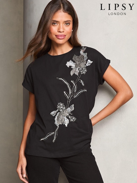 Lipsy Embellished Artwork T-Shirt (AB1600) | 144 LEI