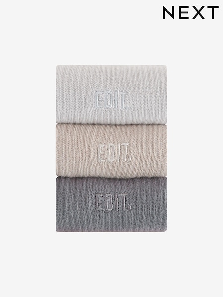 Grey/Brown EDIT Sports Socks 3 Pack (AB1602) | €9