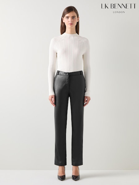 LK Bennett Hardy Faux Leather Trousers (AB1608) | 831 LEI