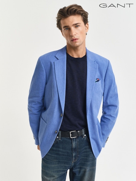 Blau - GANT Slim Fit Linen Suit Jacket (AB1635) | 613 €