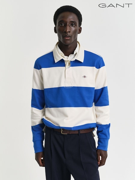 GANT Blue 100% Cotton Barstripe Rugby Shirt (AB1678) | R$ 1,235