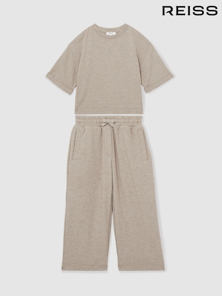 Reiss Oatmeal Finley 13-14 yrs Top And Trousers Lightweight Lounge Set (AB1710) | AED504