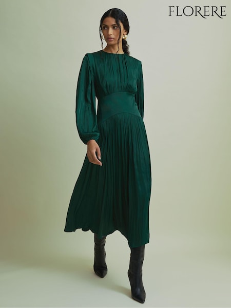 Florere Blouson Sleeve Midi Dress (AB1717) | 1,128 QAR