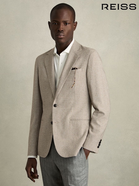 Reiss Garland Single-breasted Blazer With Wool In Puppytooth Check (AB1725) | €469